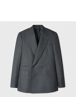 Check Wool Double-breasted Blazer