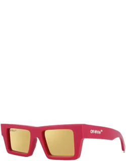 Sunglasses Square Full Rim, Havana Frame And Dark Green Lens