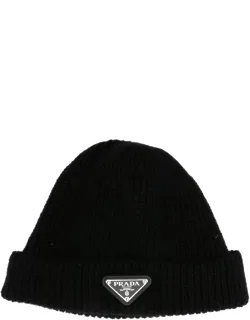 Ribbed Logo-plaque Beanie