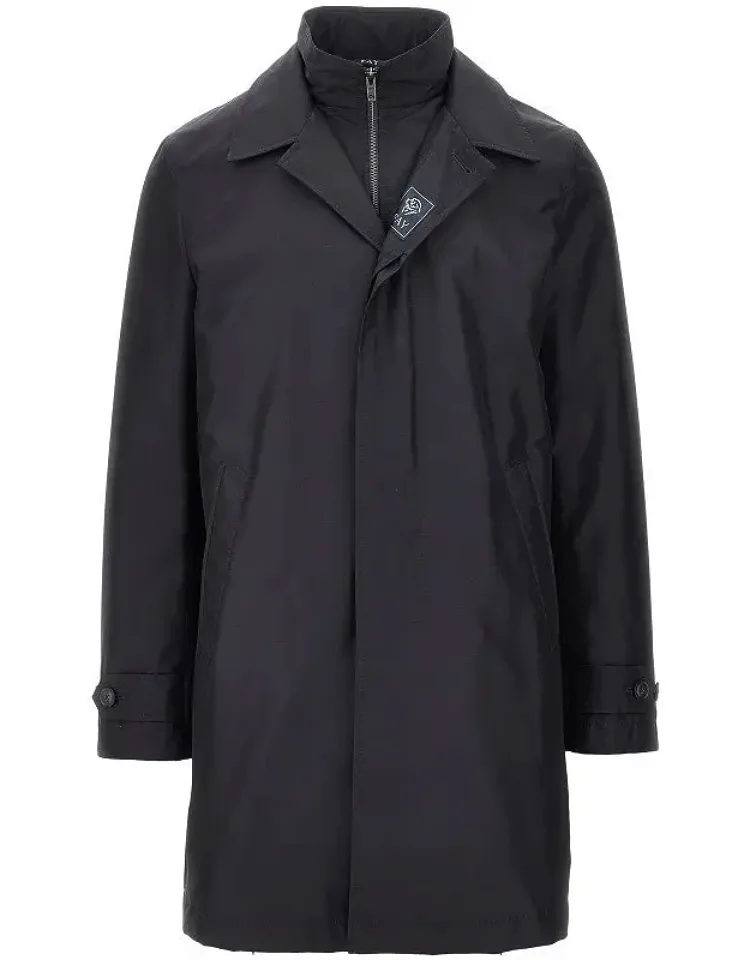 Padded Nylon Double Front Coat