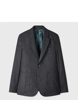 Navy Check Wool Buggy-lined Blazer