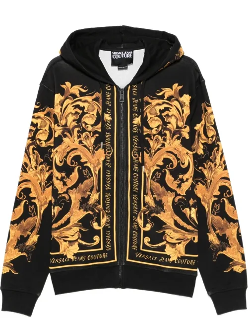 Baroque-print Zip-up Hoodie