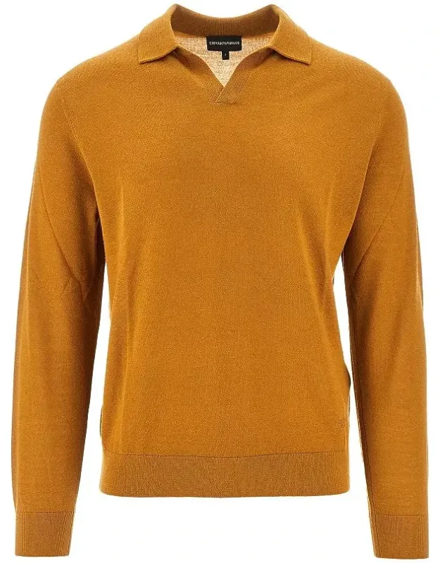 Virgin Wool Sweater With Polo Collar