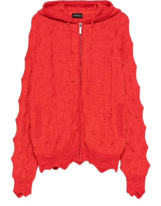 Hooded Cable-knit Cardigan