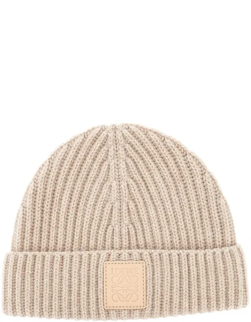 Ribbed Cashmere Beanie Hat