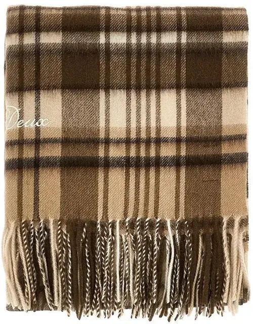 Wool Scarf With Check Motif