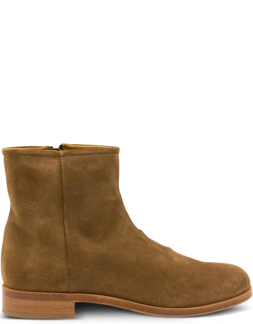 Zip-detail Suede Boots