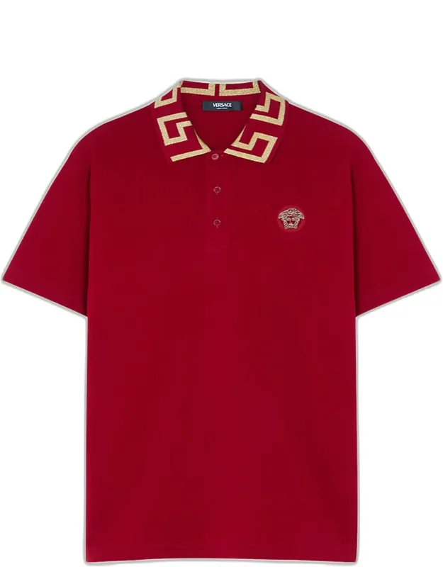 Greca-collar Polo Shirt