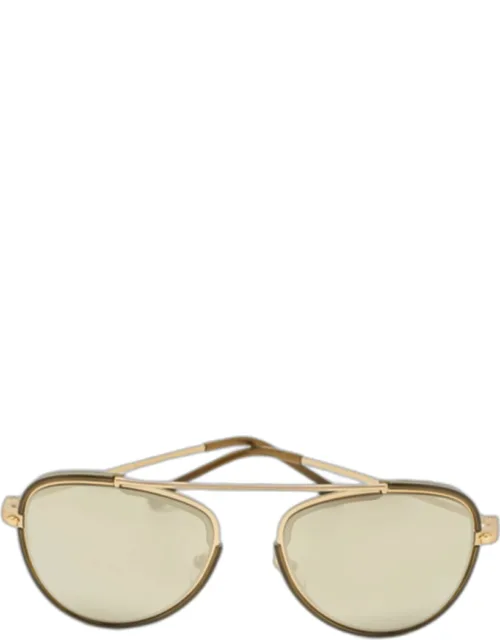 Gold/brown Mirrored Aviator Sunglasses