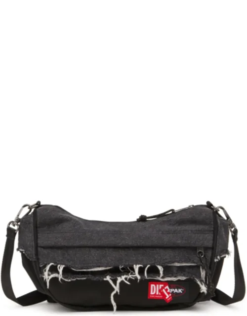 Shoulder Bag In Destroyed Denim And Cordura - Crossbody Bag