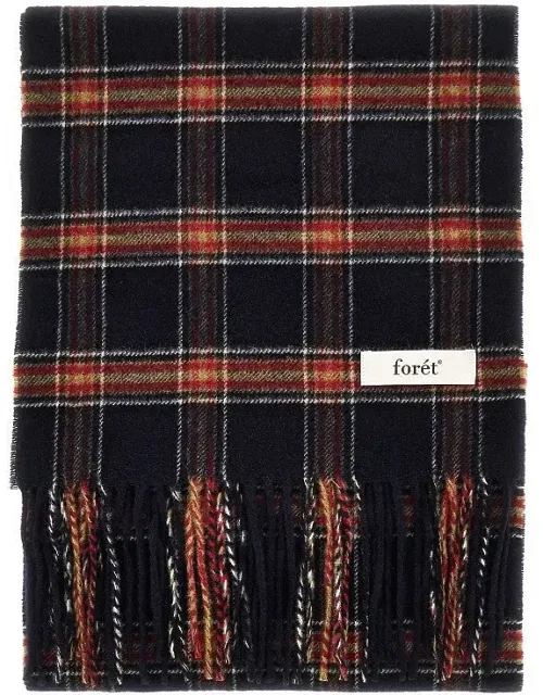 Wool Scarf With Check Motif
