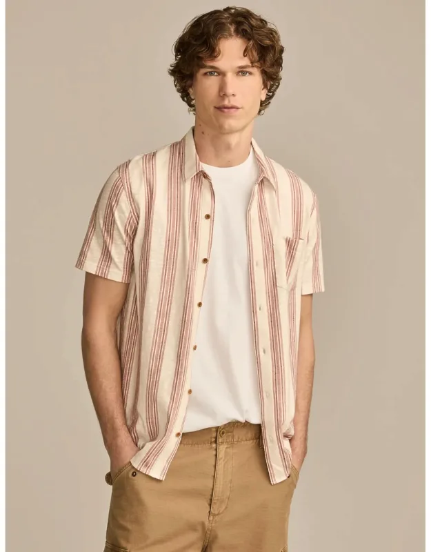 Linen Short Sleeve Stripe Shirt