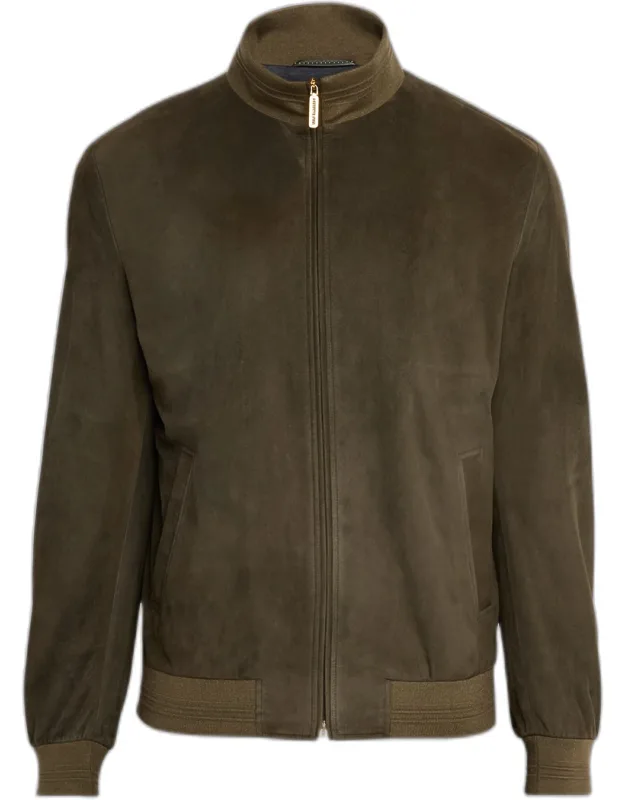 Suede Full-zip Jacket