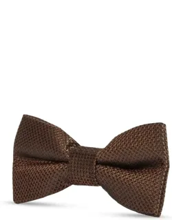 Textured Satin Silk Bow Tie