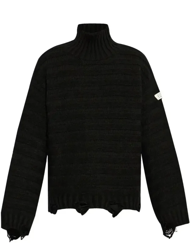 Distressed Turtleneck Sweater
