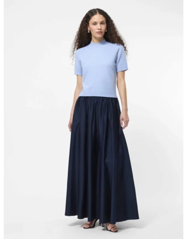 Cotton Sateen Maxi Skirt