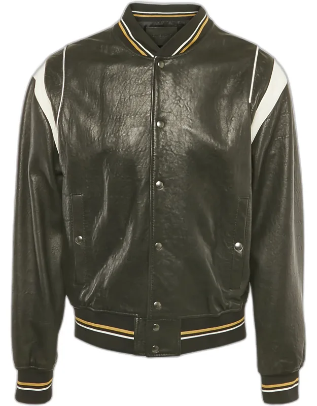 Leather Monogram Bomber Jacket