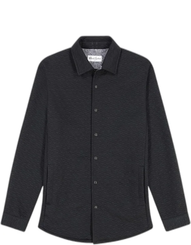 Downey Jacquard Scallop Knit Shirt Jacket