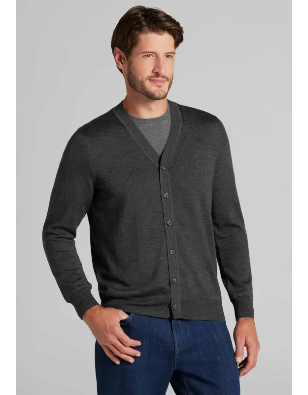 Tailored Fit Merino Wool Cardigan Sweater