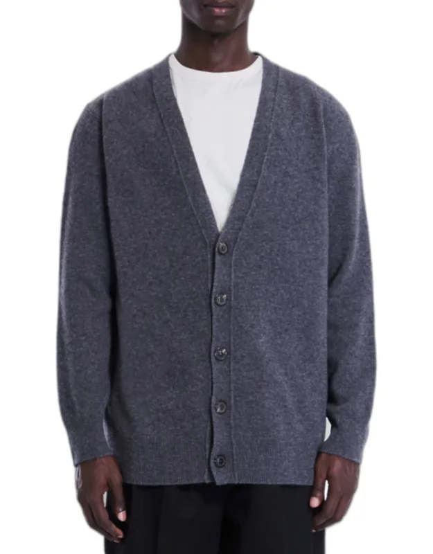 Wool Cardigan With V-neckline And Front Button Closure