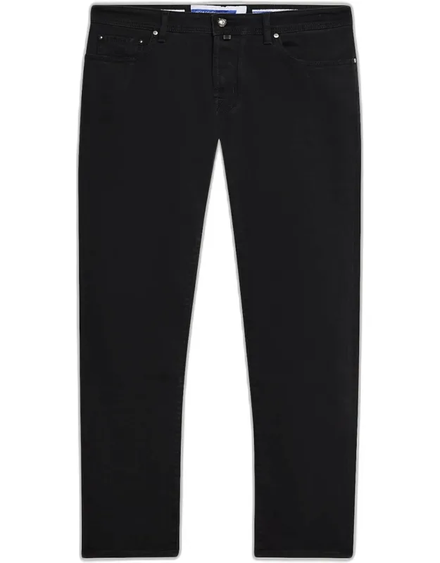 Bard Black Denim Slim Five-pocket Jeans