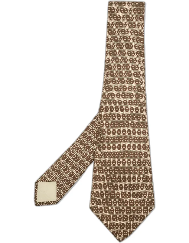 Horse Bit Print Silk Traditional Tie