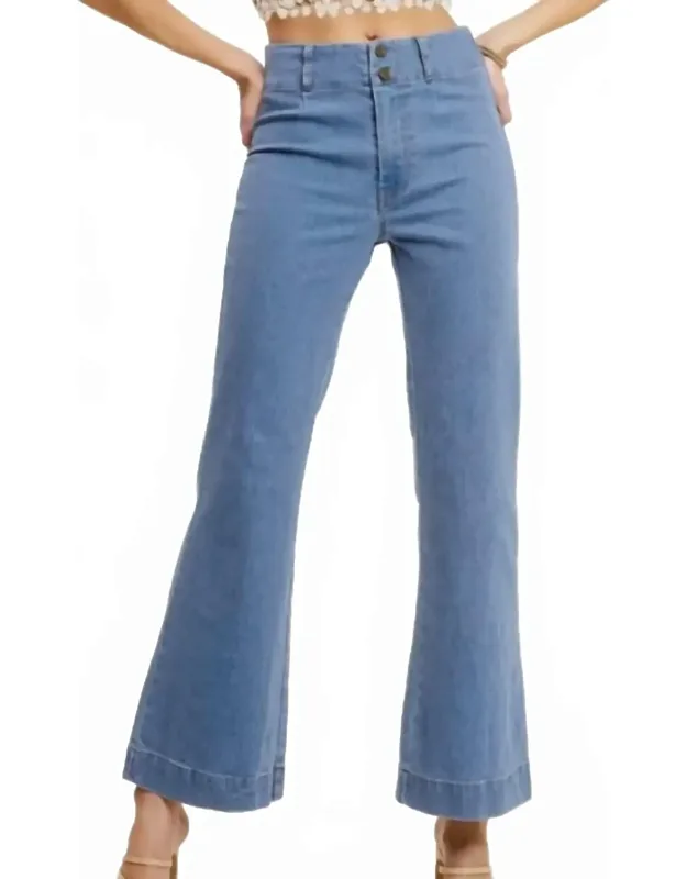 High Waist Wide Leg Denim Jeans