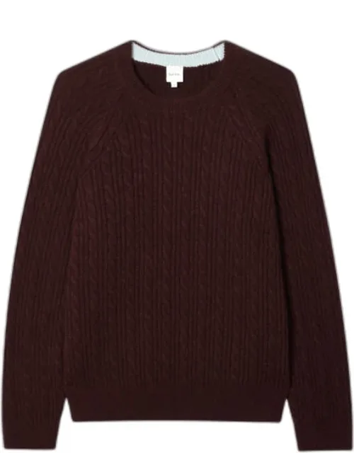 Alpaca-blend Cable Knit Sweater