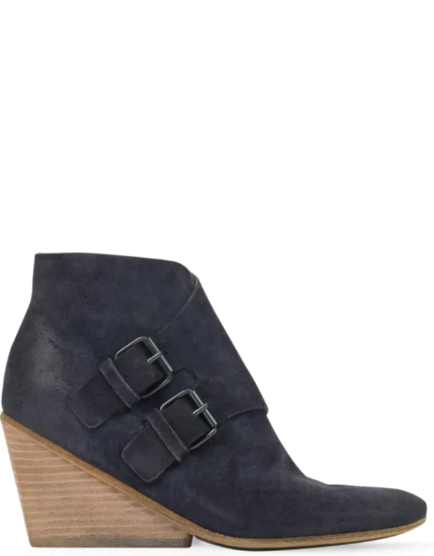 Distressed Calfskin Leather Boots