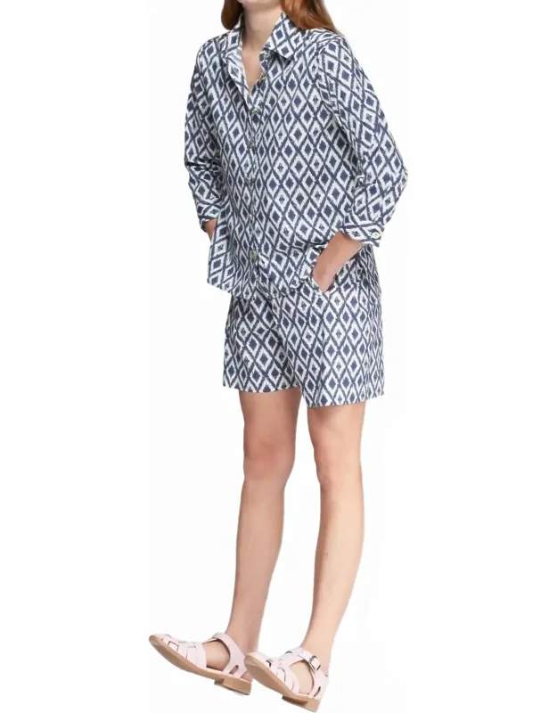 Sandra Shorts In Ikat Marino