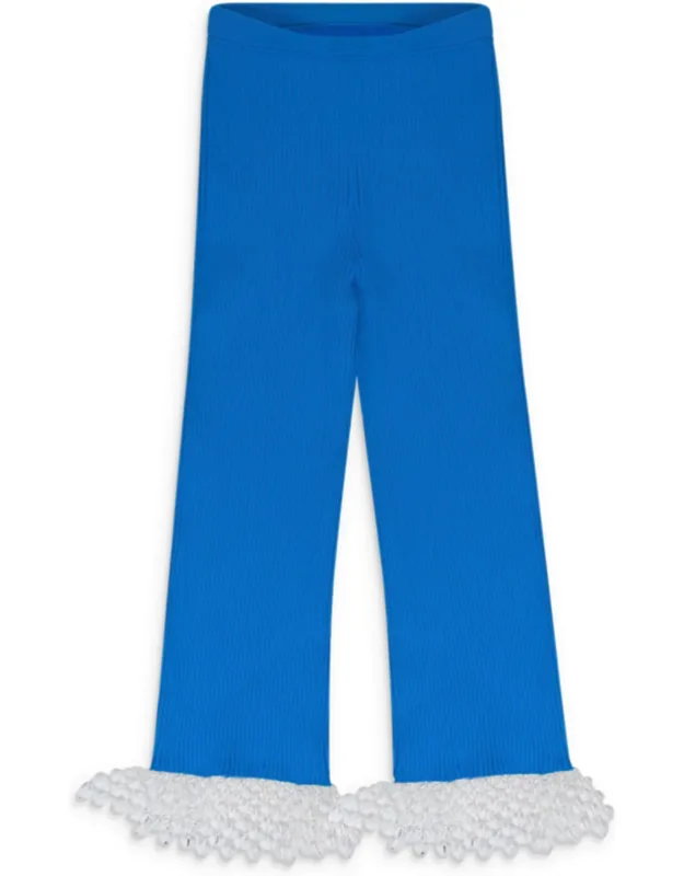 Beaded Knit Straight Pants