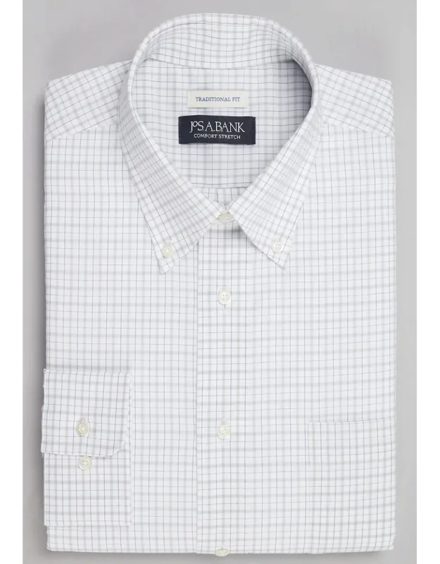 Traditional Fit Button-down Collar Check Dress Shirt