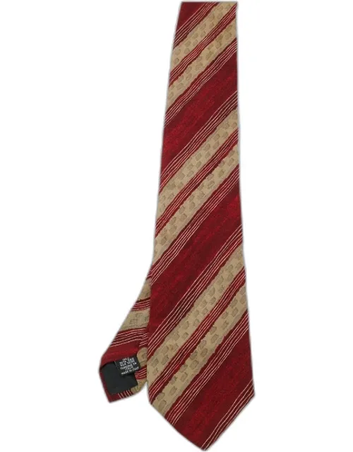 Diagonal Print Silk Traditional Tie