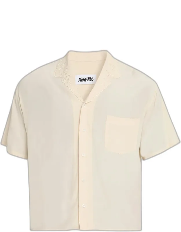 Dickinson Lace-collar Short-sleeve Shirt