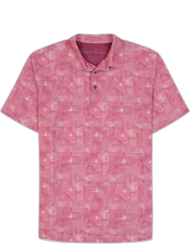 Norlen Geometric Stretch Knit Polo Shirt