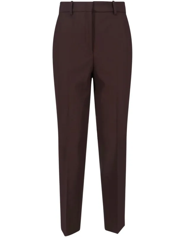 Straight Pants In Virgin Wool With Medium Elastic Waistband