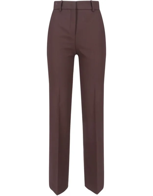 Straight Pants In Virgin Wool And Mid Waist