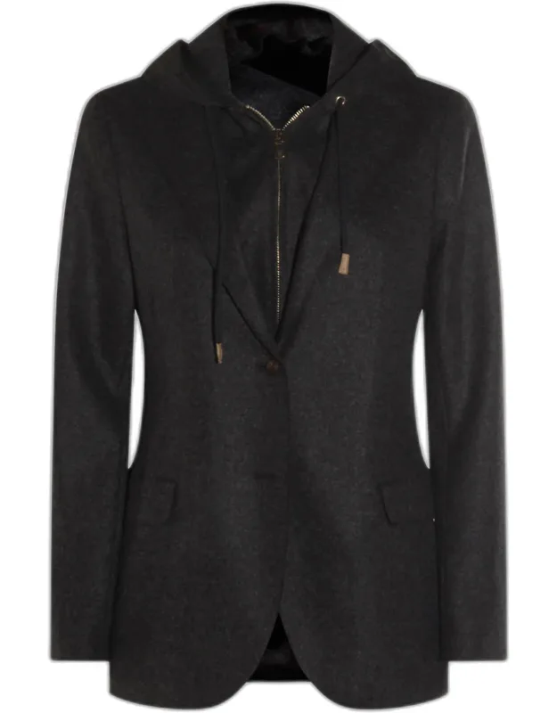 Wool Hoodie Blazer