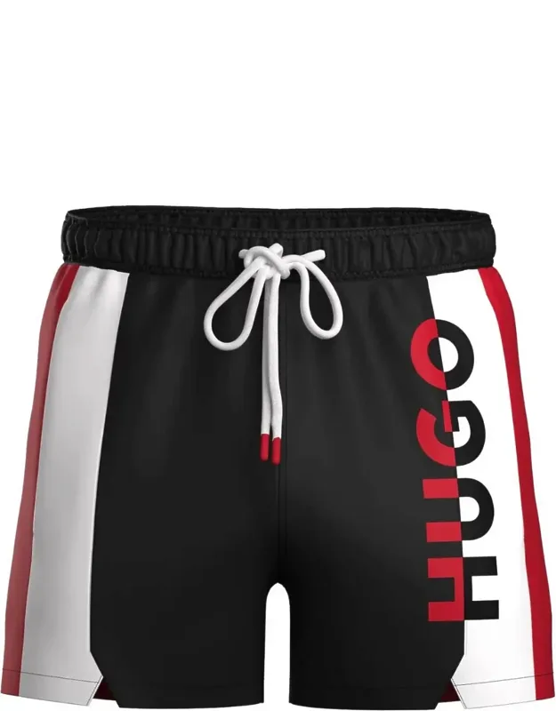 Suna Colorblock Vertical Logo Swim Trunks