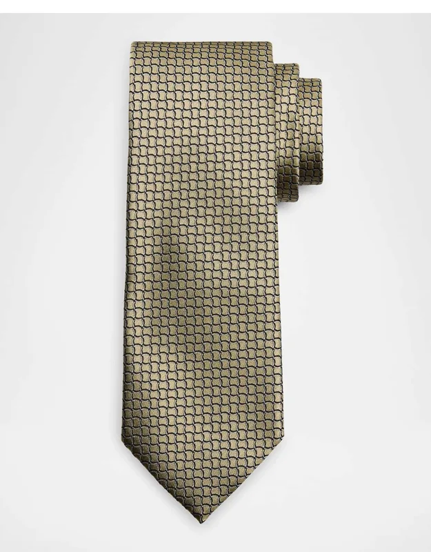 Geometric Net Silk Tie