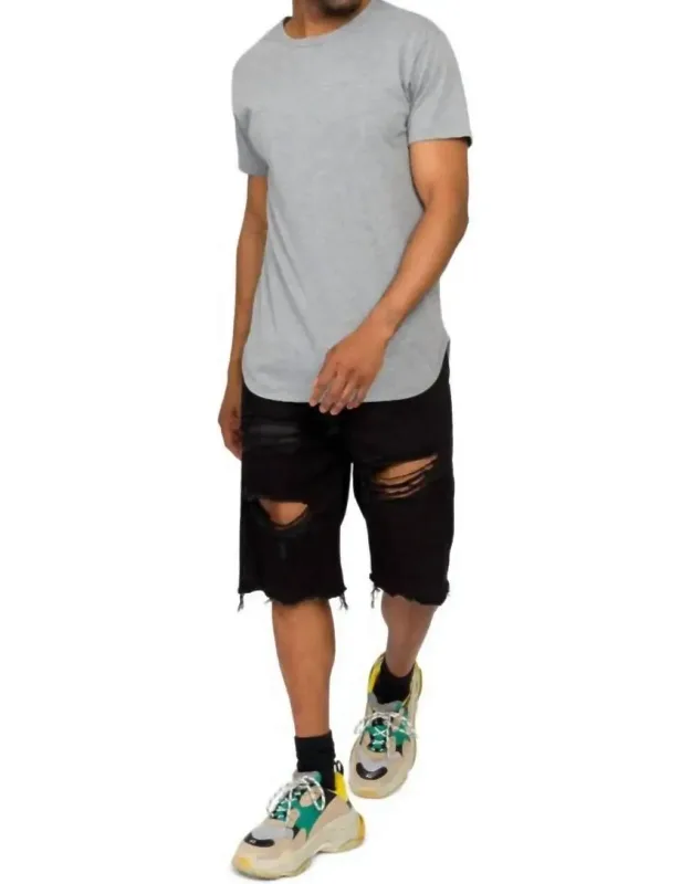 Distressed Denim Shorts