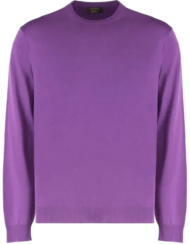 Sweater With A Round Neck In Virgin Wool