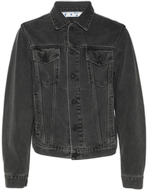 Faded Denim Arrow Print Jacket