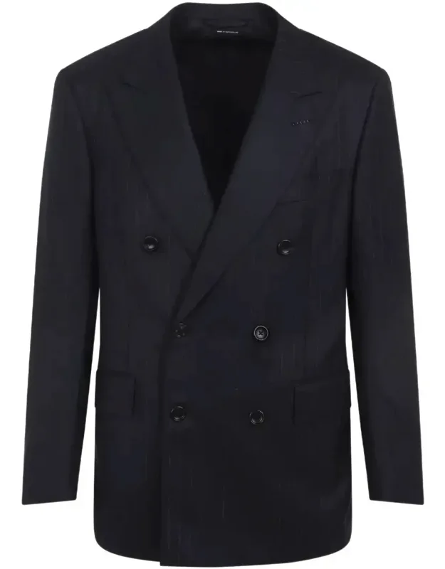 Double-breasted Pinstripe Blazer