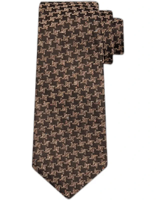 Woven Houndstooth Silk 7-fold Tie