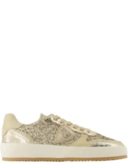 Philippe Model Sneakers Nice Low With Glitter Leather And True To Size Fit
