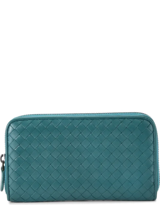 Intrecciato Zip Around Wallet