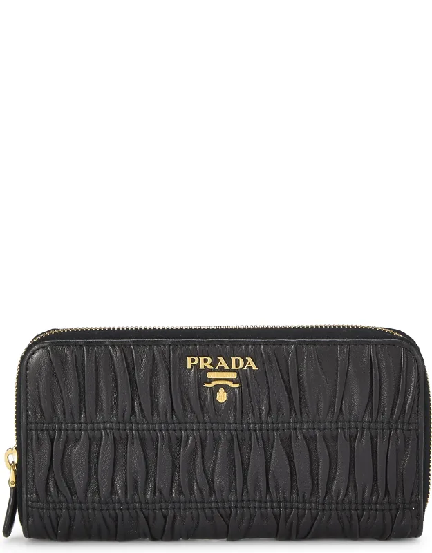 Nappa Gaufre Zip Around Wallet