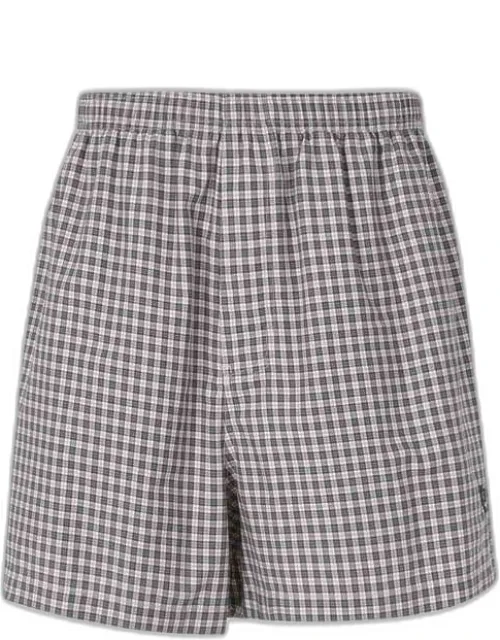 Checkered Cotton Bermuda Shorts