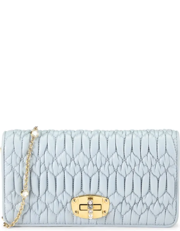 Nappa Crystal Flap Wallet On Chain